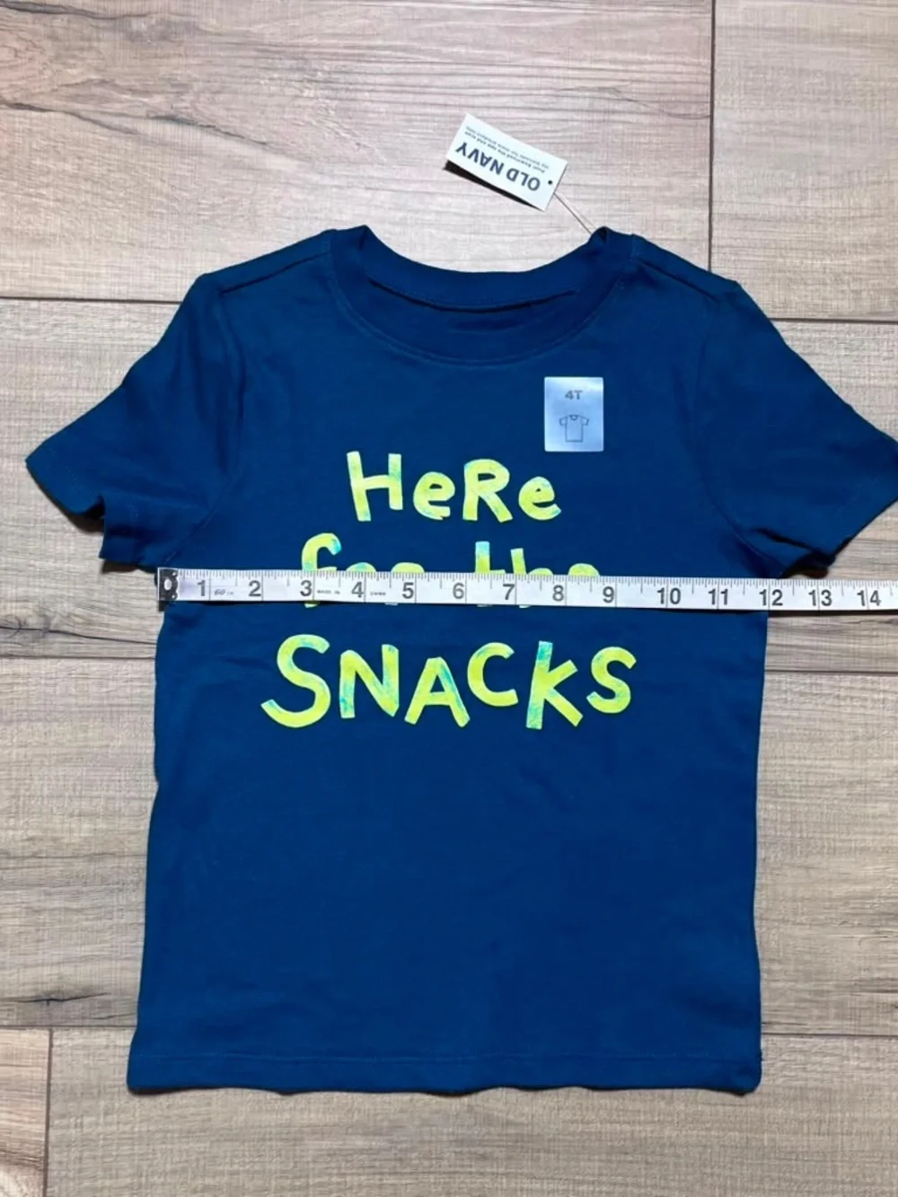 Old Navy Boys Here For The Snacks Short Sleeve Graphic Tee Size 4T Dark Teal